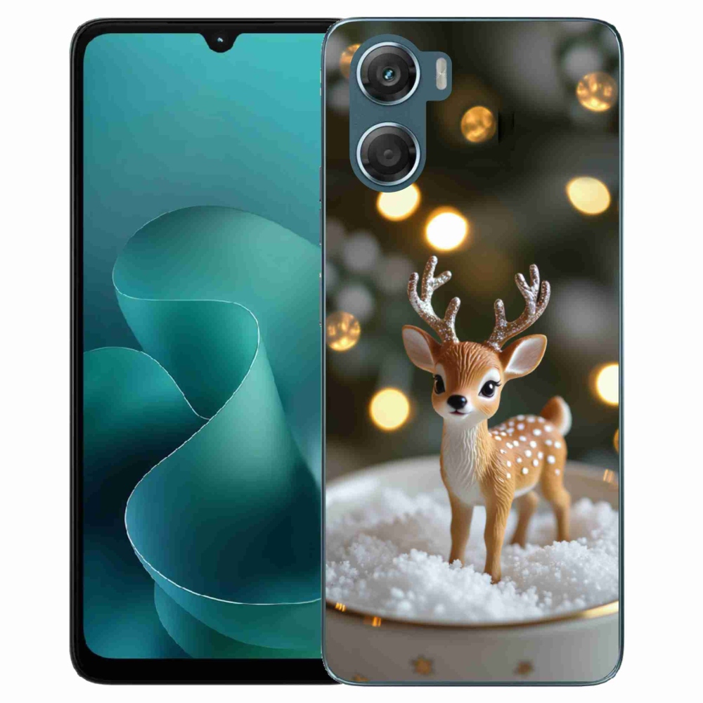 Gelový kryt mmCase na Motorola G06/G06 Power - roztomilý vánoční jelen