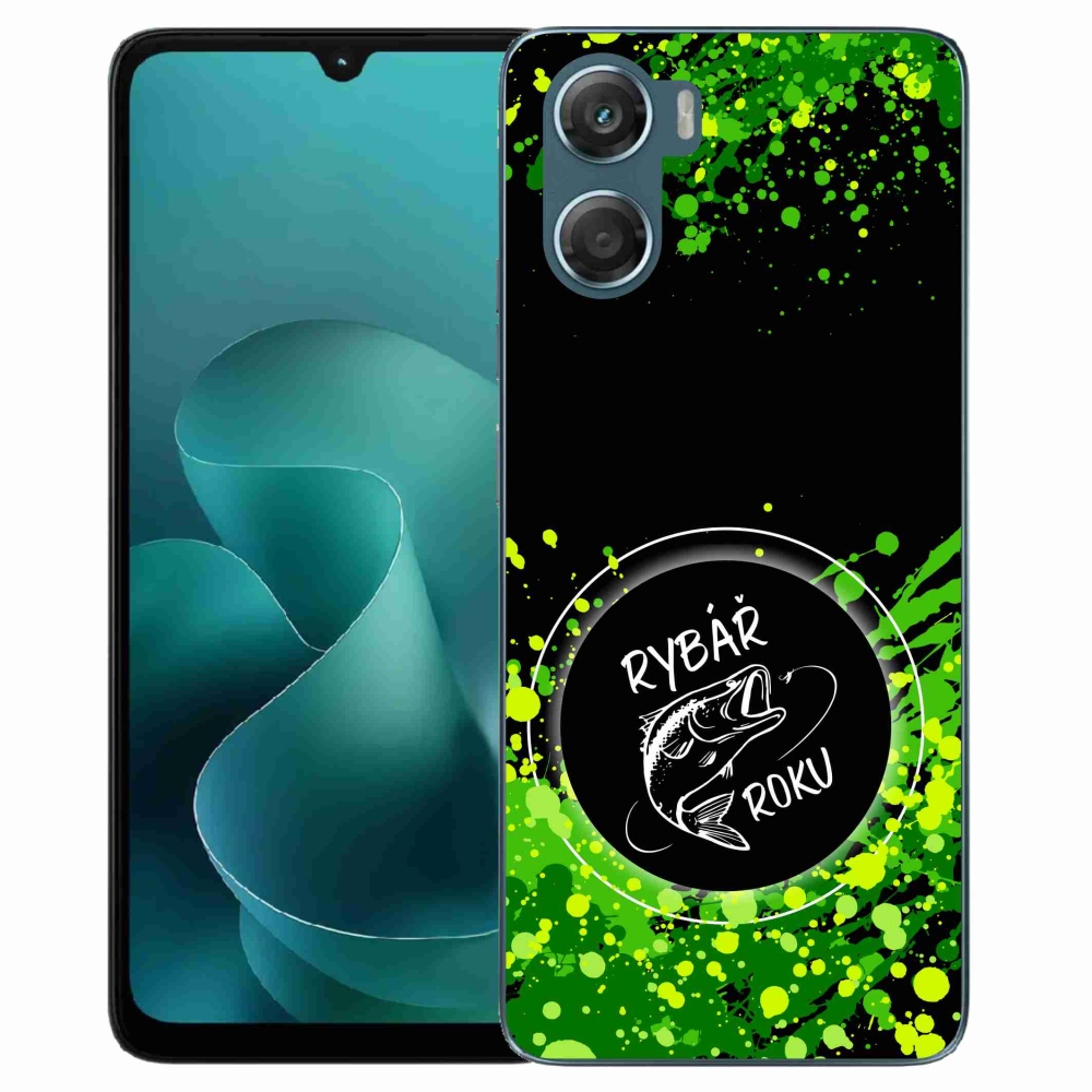 Gelový kryt mmCase na Motorola G06/G06 Power - rybář roku černé pozadí