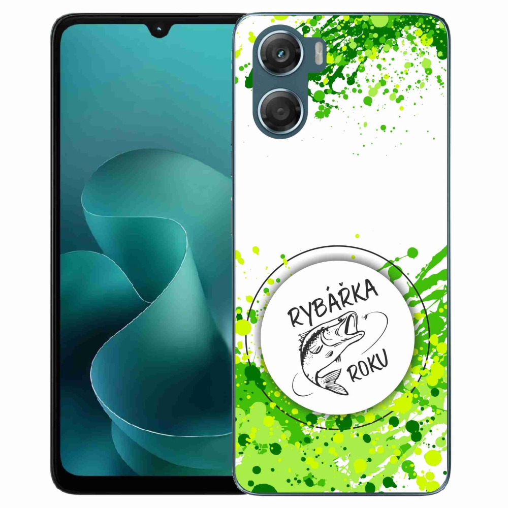 Gelový kryt mmCase na Motorola G06/G06 Power - rybářka roku bílé pozadí