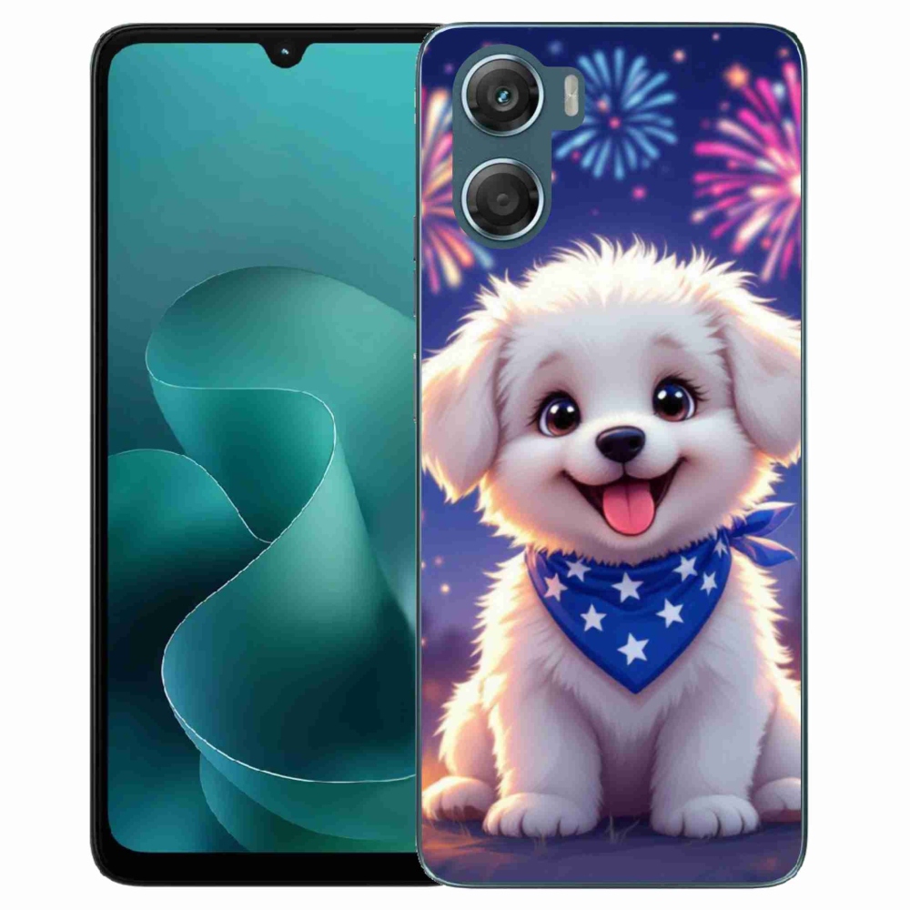 Gelový kryt mmCase na Motorola G06/G06 Power - slavnostní štěně