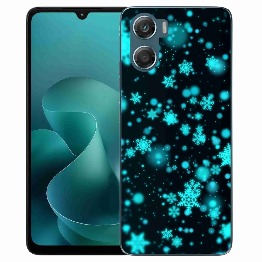 Gelový kryt mmCase na Motorola G06/G06 Power - sněhové vločky 1