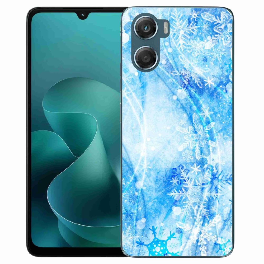 Gelový kryt mmCase na Motorola G06/G06 Power - sněhové vločky
