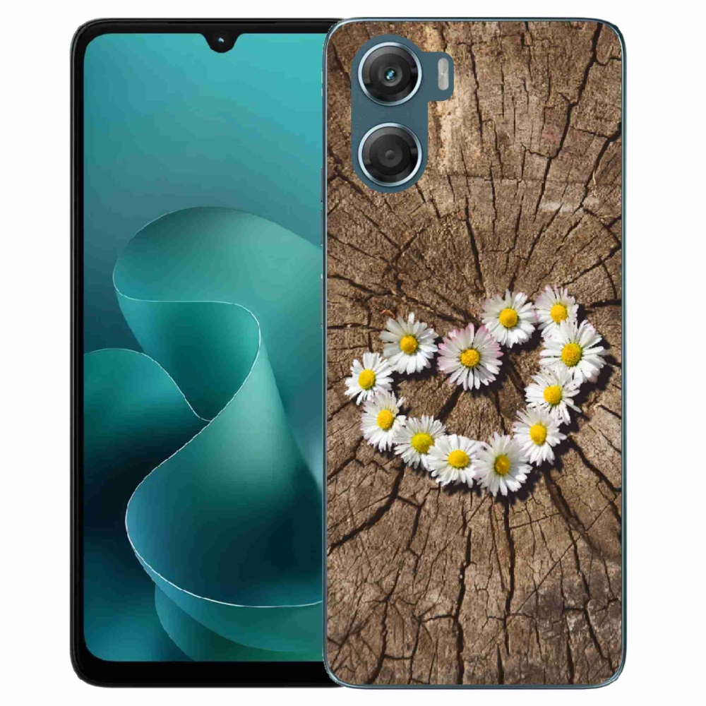 Gelový kryt mmCase na Motorola G06/G06 Power - srdce z kopretin