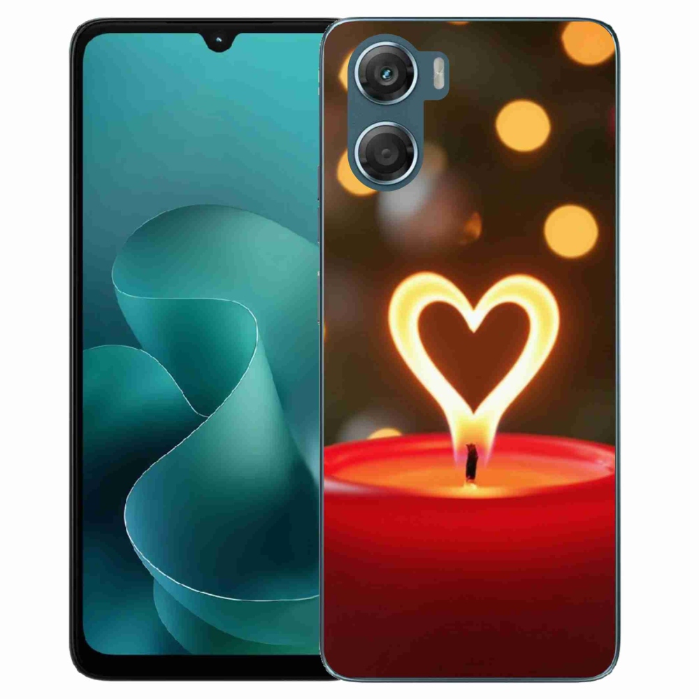 Gelový kryt mmCase na Motorola G06/G06 Power - srdce z plamene