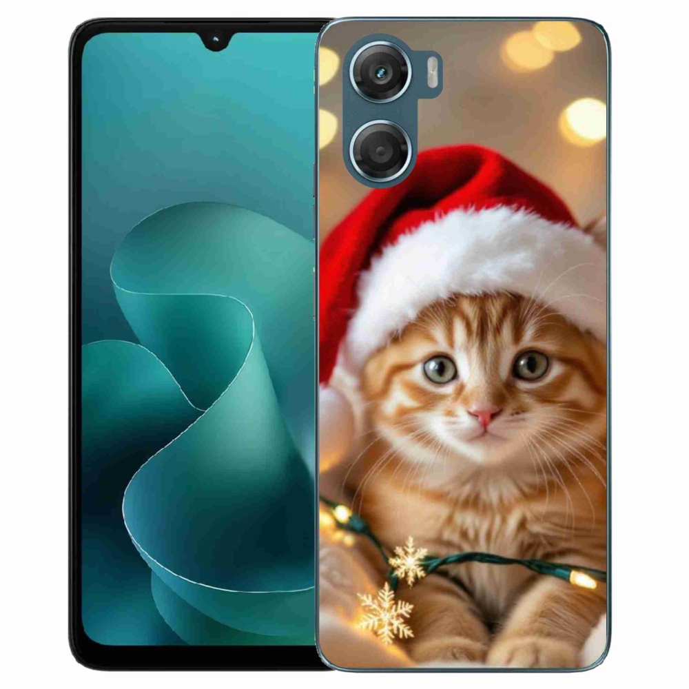 Gelový kryt mmCase na Motorola G06/G06 Power - vánoční kotě