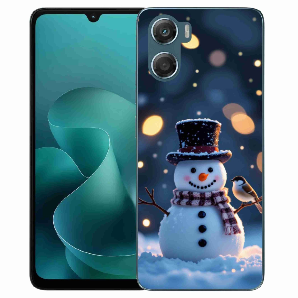 Gelový kryt mmCase na Motorola G06/G06 Power - vánoční sněhulák