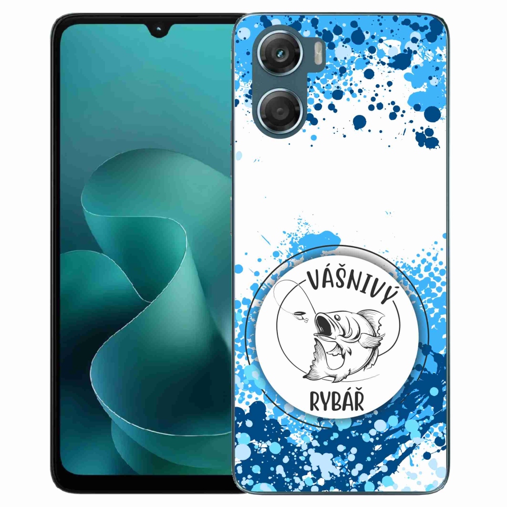 Gelový kryt mmCase na Motorola G06/G06 Power - vášnivý rybář bílé pozadí
