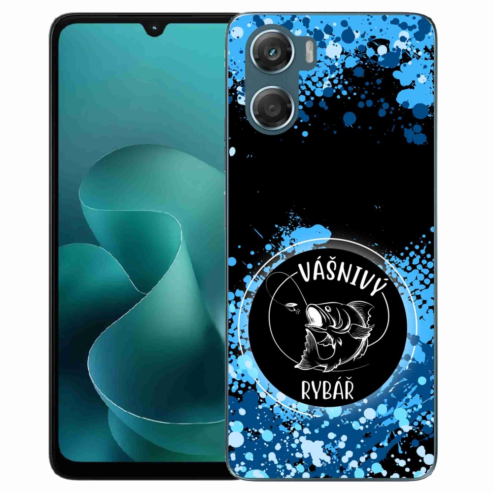 Gelový kryt mmCase na Motorola G06/G06 Power - vášnivý rybář černé pozadí
