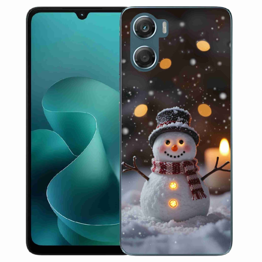 Gelový kryt mmCase na Motorola G06/G06 Power - veselý sněhulák