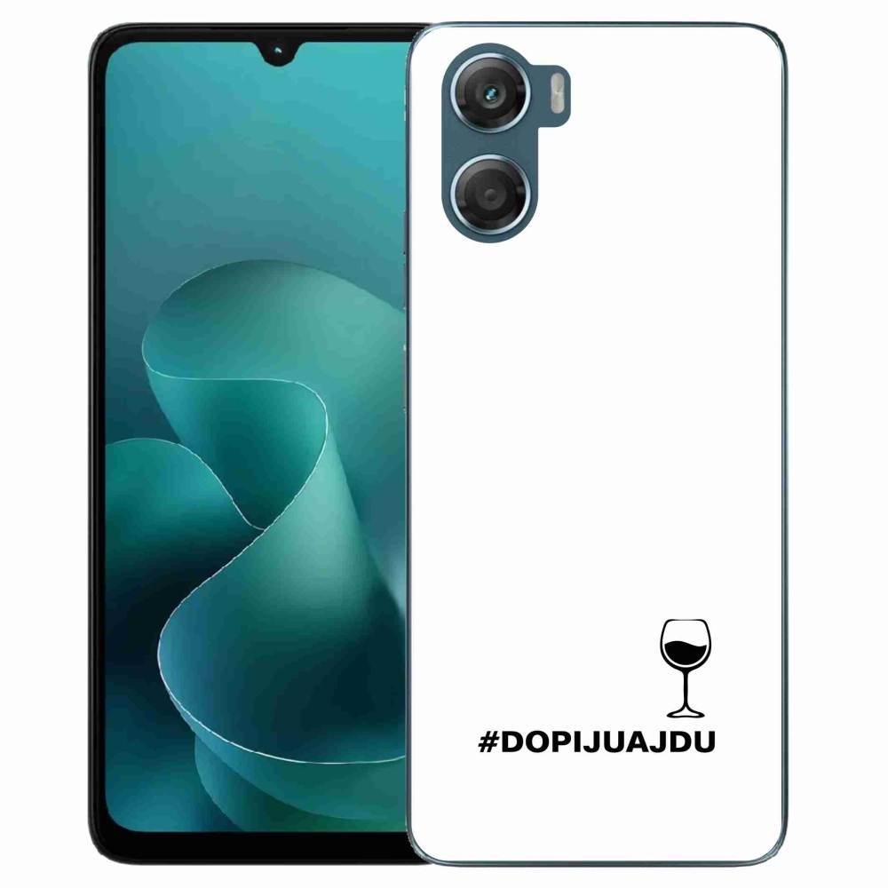 Gelový kryt mmCase na Motorola G06/G06 Power - vinný motiv bílé pozadí