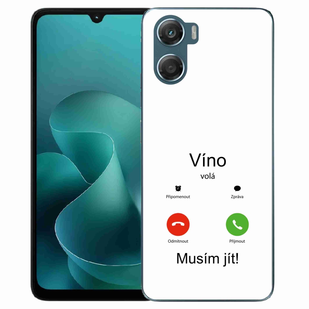 Gelový kryt mmCase na Motorola G06/G06 Power - víno volá bílé pozadí