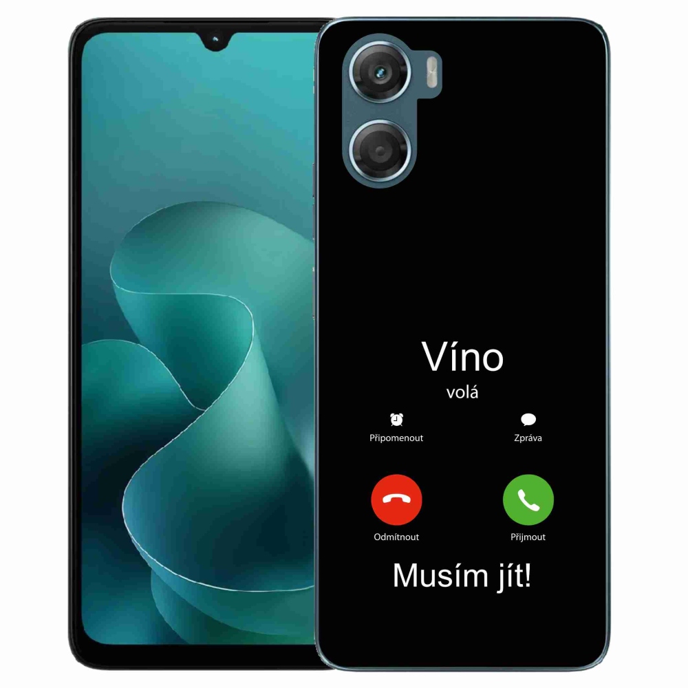 Gelový kryt mmCase na Motorola G06/G06 Power - víno volá černé pozadí