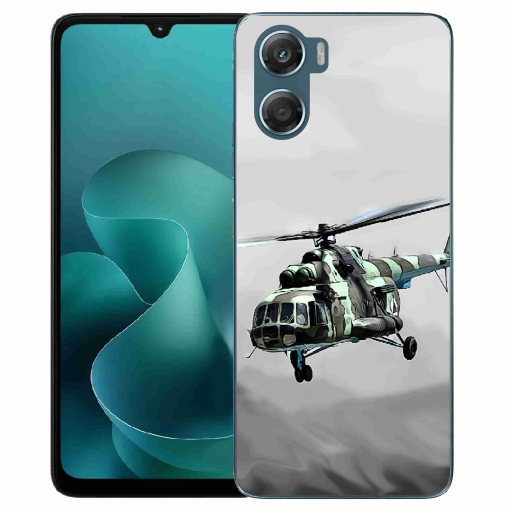 Gelový kryt mmCase na Motorola G06/G06 Power - vojenský vrtulník