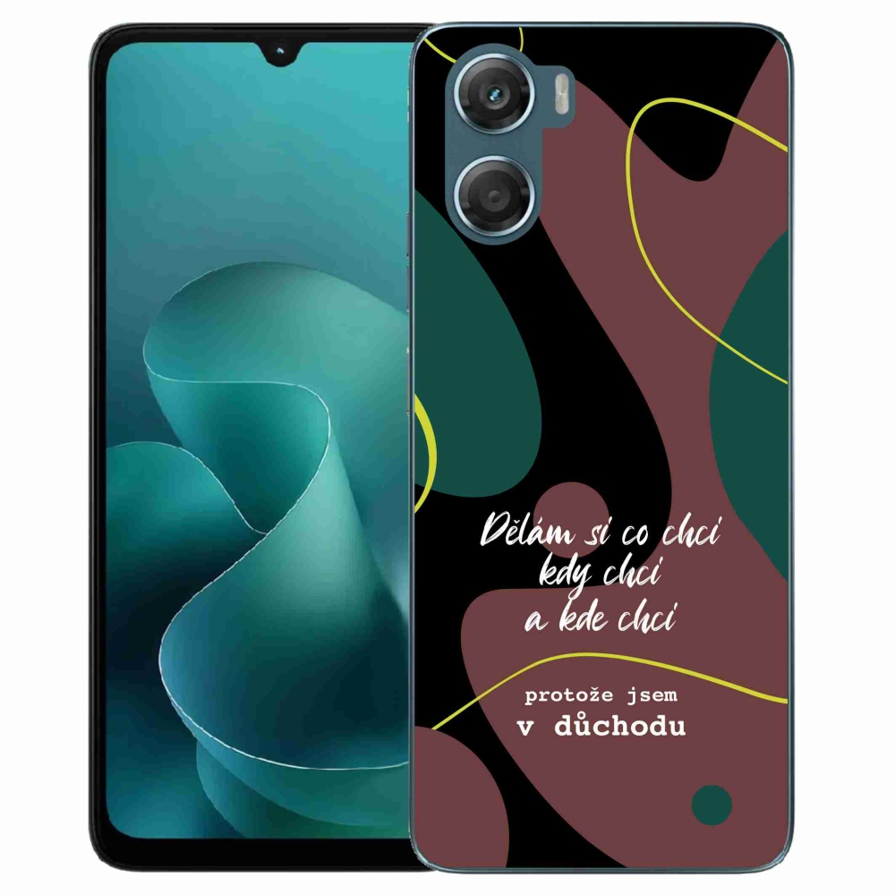 Gelový kryt mmCase na Motorola G06/G06 Power - vtipný text 10 černé pozadí