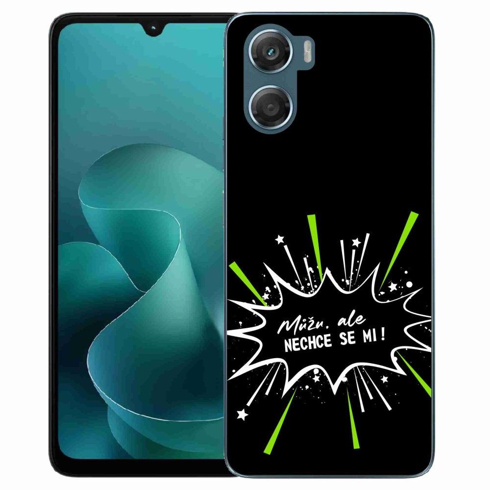 Gelový kryt mmCase na Motorola G06/G06 Power - vtipný text 11 černé pozadí