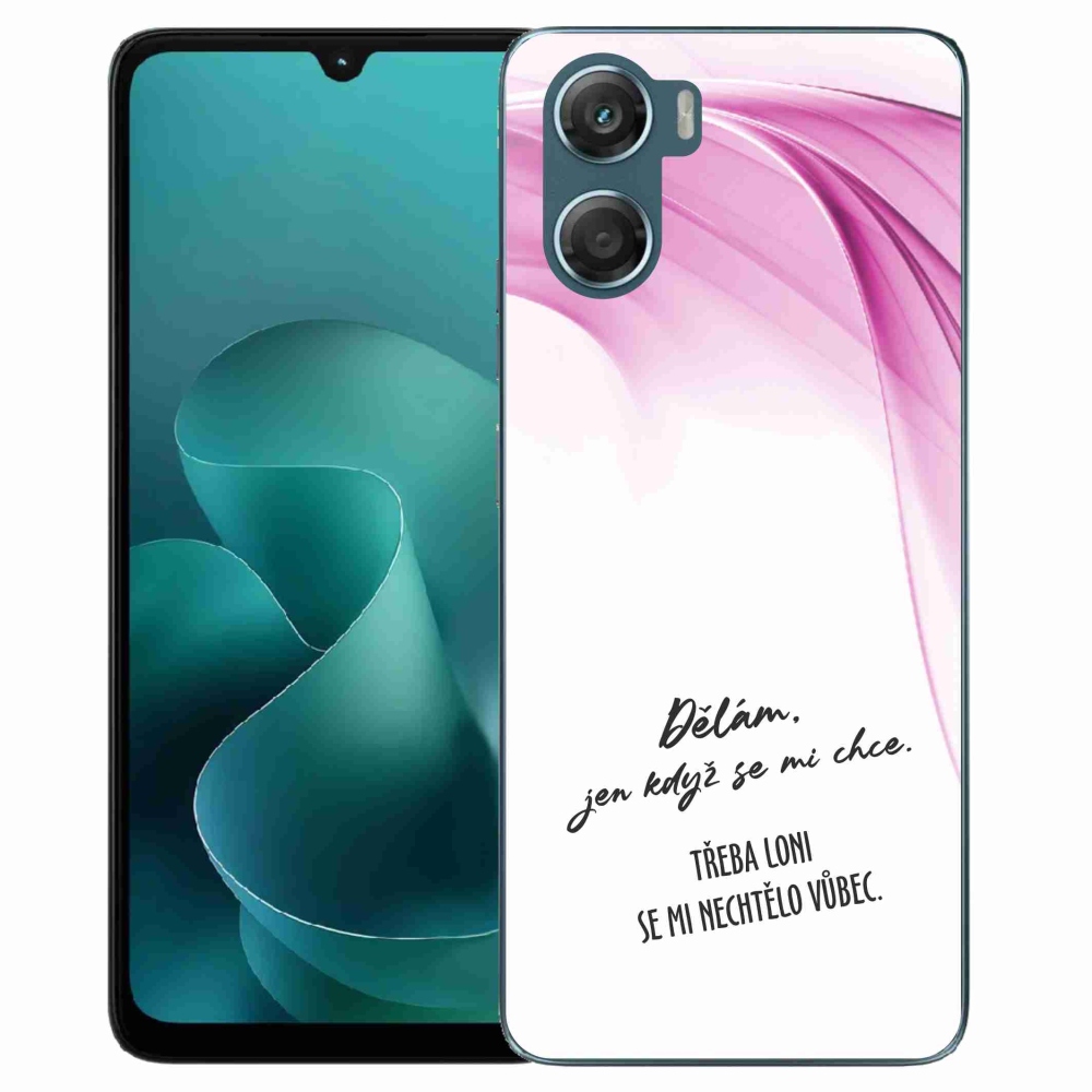 Gelový kryt mmCase na Motorola G06/G06 Power - vtipný text 12 bílé pozadí