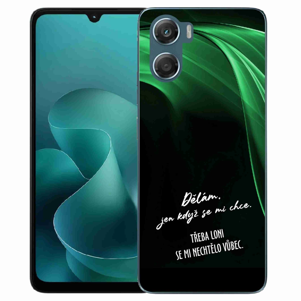 Gelový kryt mmCase na Motorola G06/G06 Power - vtipný text 12 černé pozadí