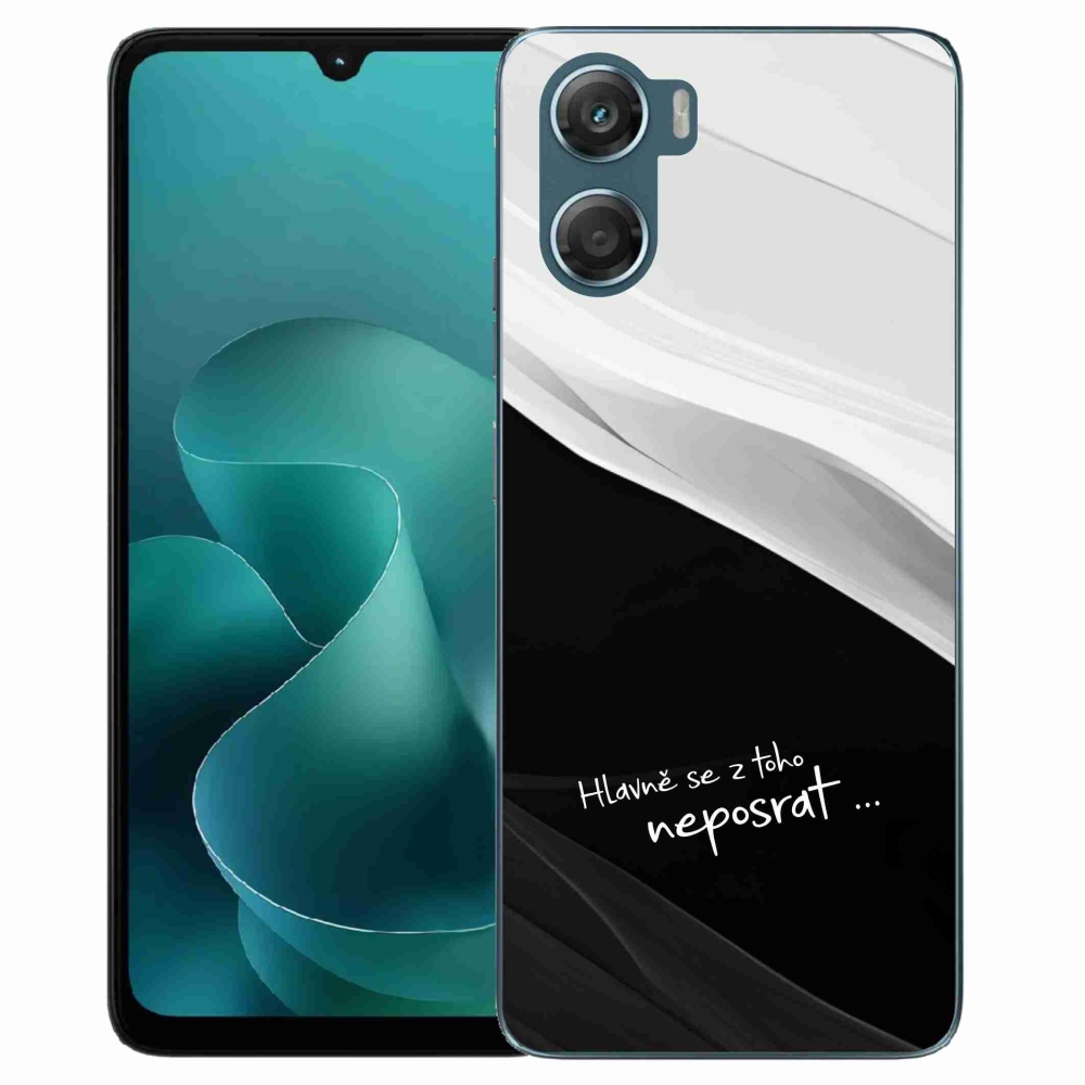 Gelový kryt mmCase na Motorola G06/G06 Power - vtipný text 13 černobílé pozadí