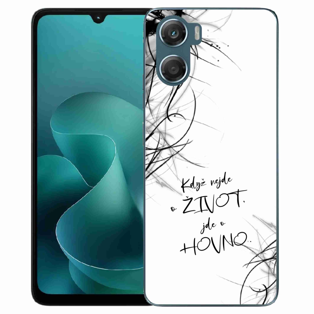 Gelový kryt mmCase na Motorola G06/G06 Power - vtipný text 16 bílé pozadí