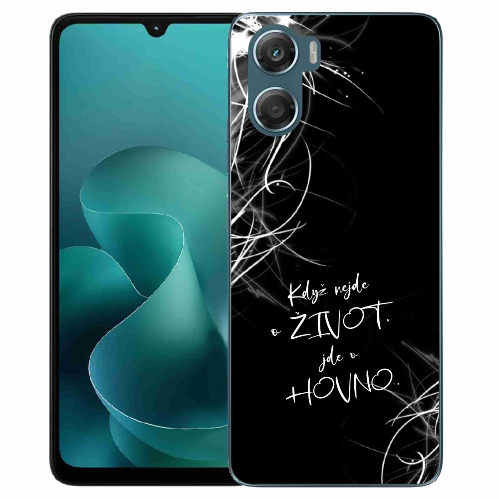 Gelový kryt mmCase na Motorola G06/G06 Power - vtipný text 16 černé pozadí
