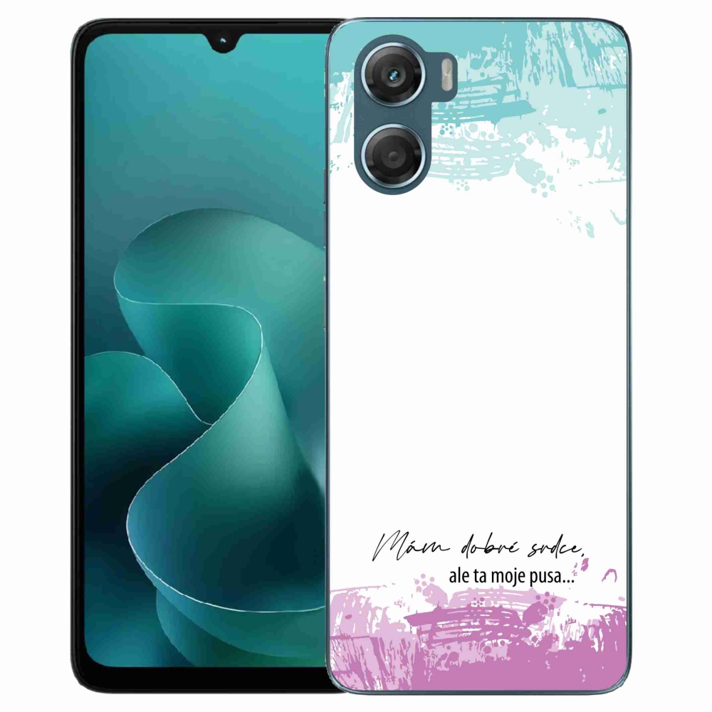 Gelový kryt mmCase na Motorola G06/G06 Power - vtipný text 3 bílé pozadí