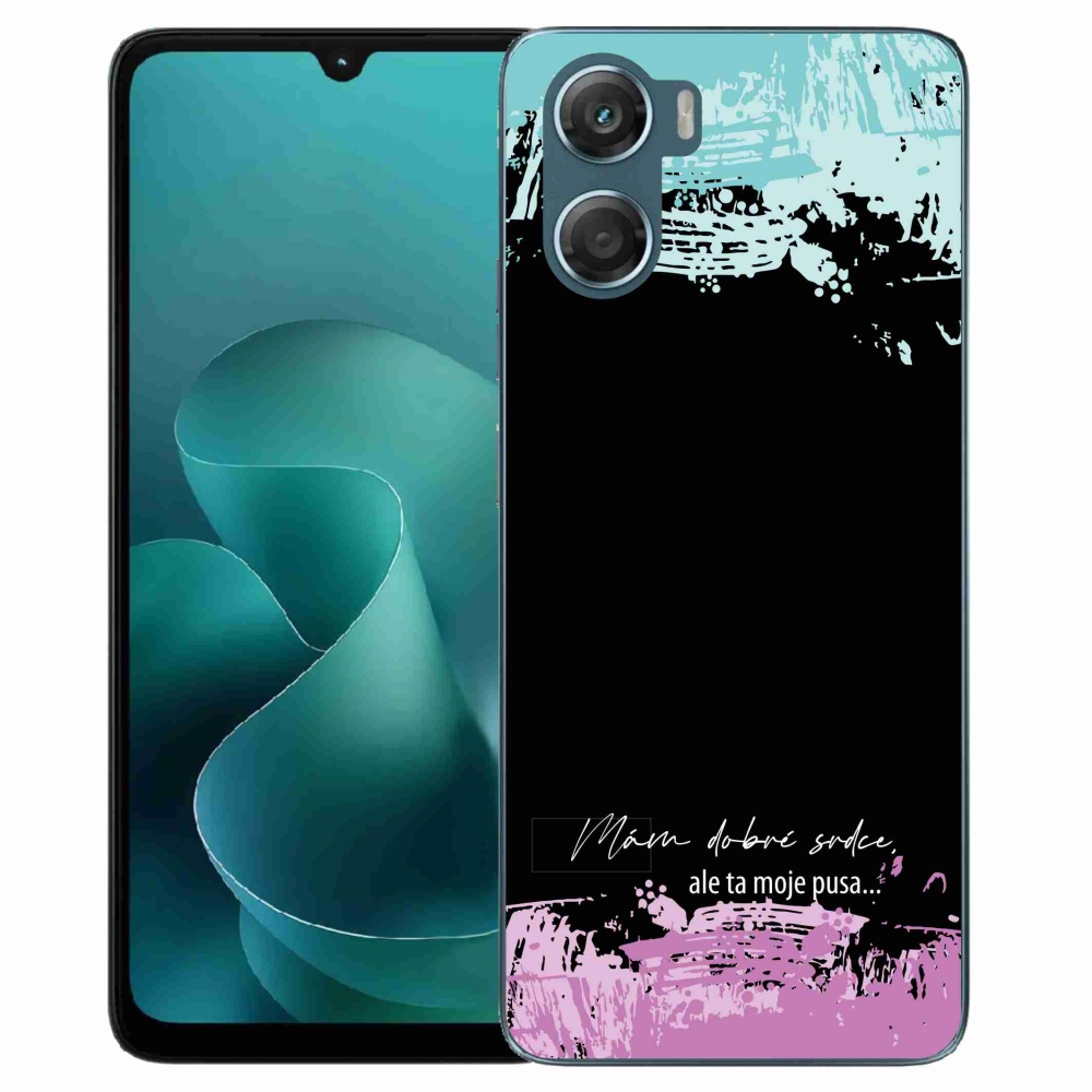 Gelový kryt mmCase na Motorola G06/G06 Power - vtipný text 3 černé pozadí