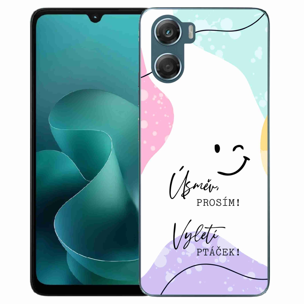 Gelový kryt mmCase na Motorola G06/G06 Power - vtipný text 4 bílé pozadí