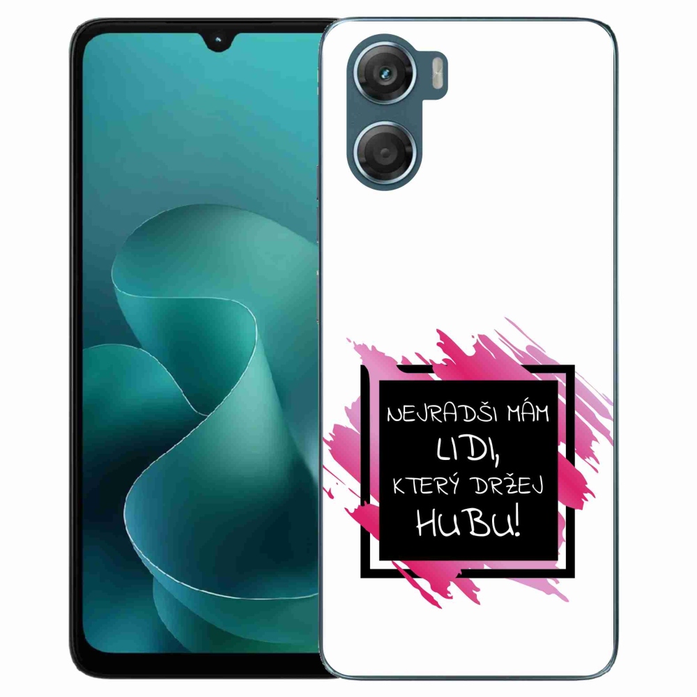 Gelový kryt mmCase na Motorola G06/G06 Power - vtipný text 7 černobílé pozadí