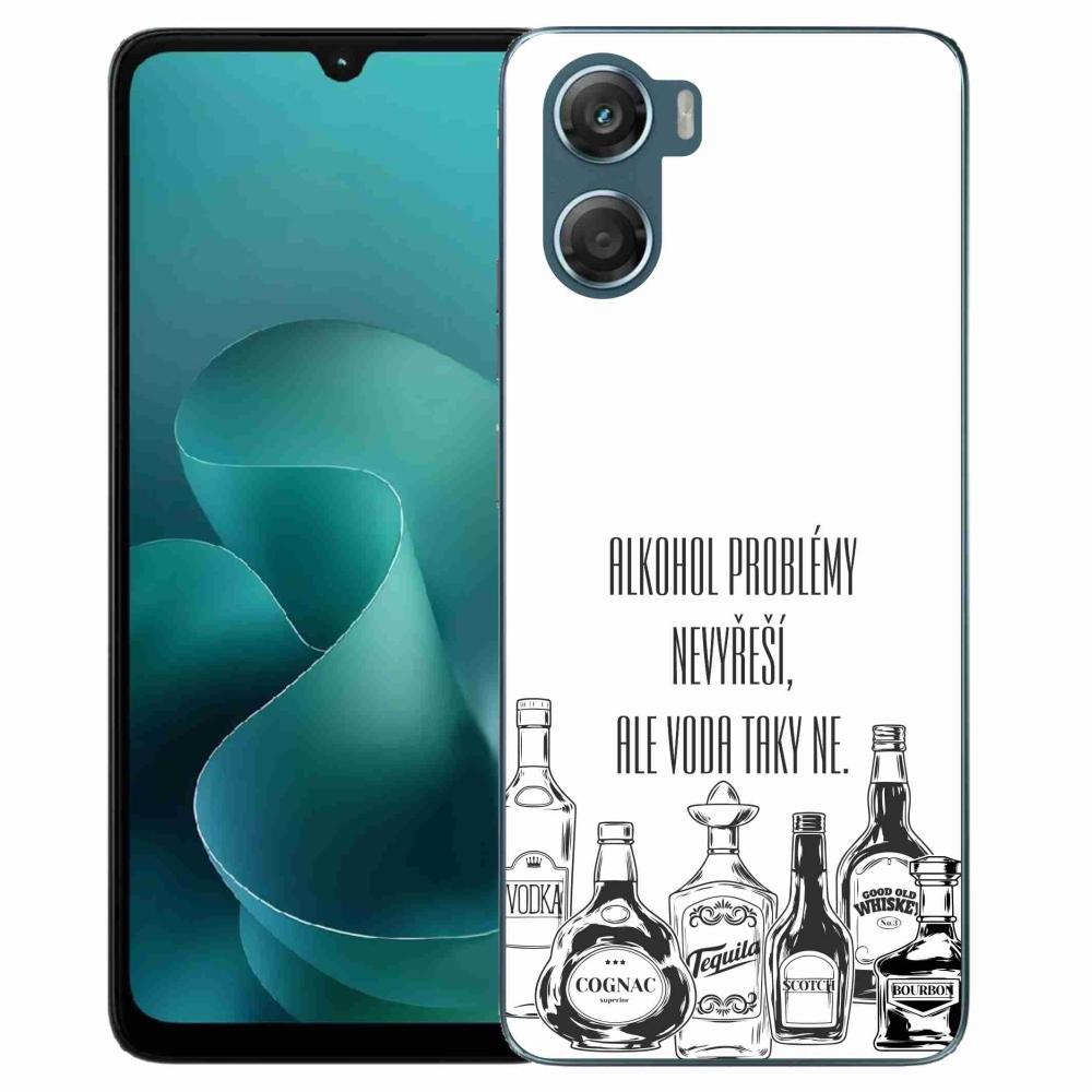 Gelový kryt mmCase na Motorola G06/G06 Power - vtipný text bílé pozadí