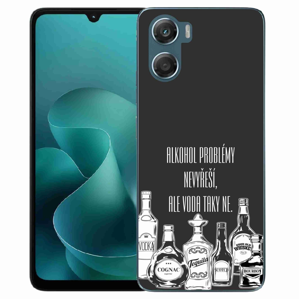 Gelový kryt mmCase na Motorola G06/G06 Power - vtipný text černé pozadí