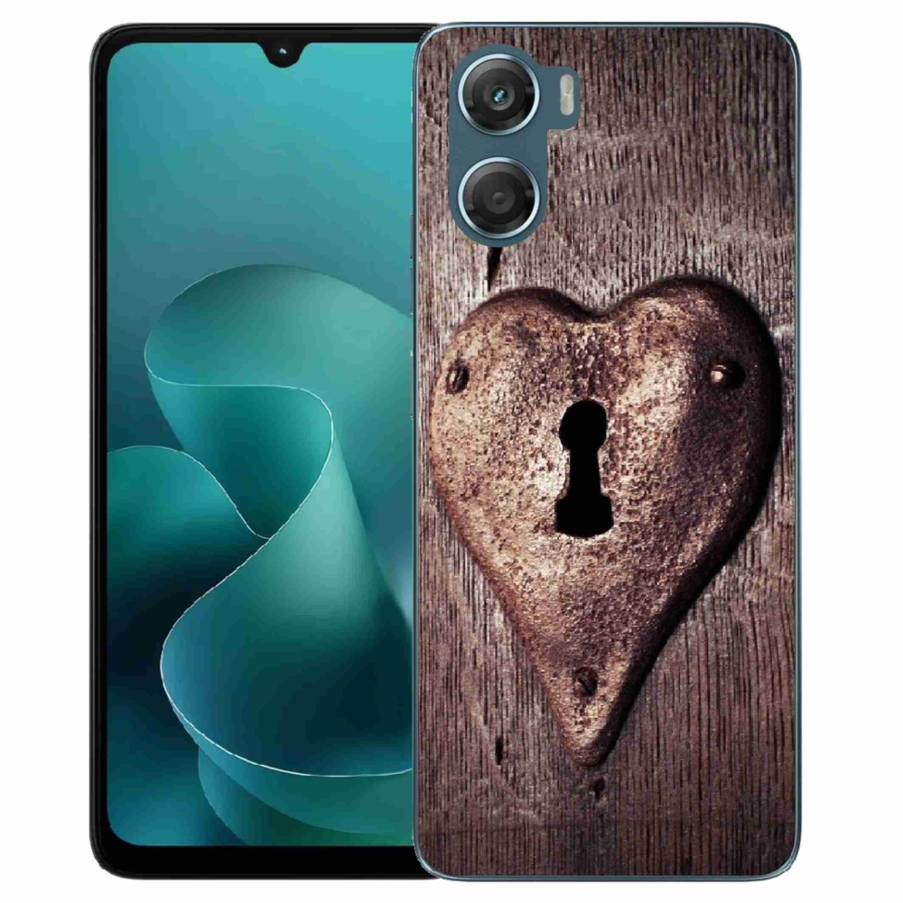 Gelový kryt mmCase na Motorola G06/G06 Power - zámek ve tvaru srdce