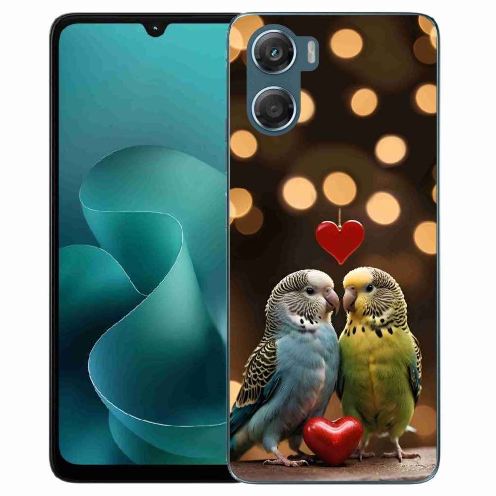 Gelový kryt mmCase na Motorola G06/G06 Power - zamilovaní papoušci
