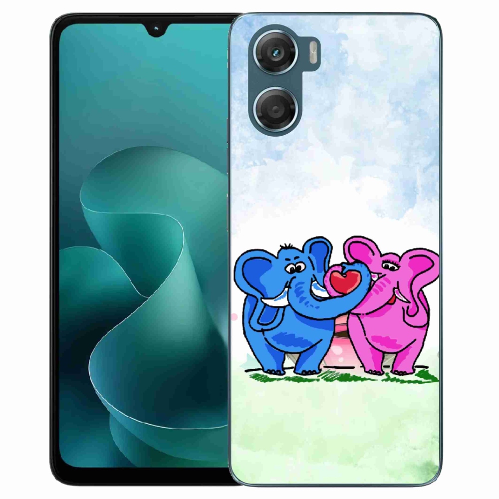 Gelový kryt mmCase na Motorola G06/G06 Power - zamilovaní sloni