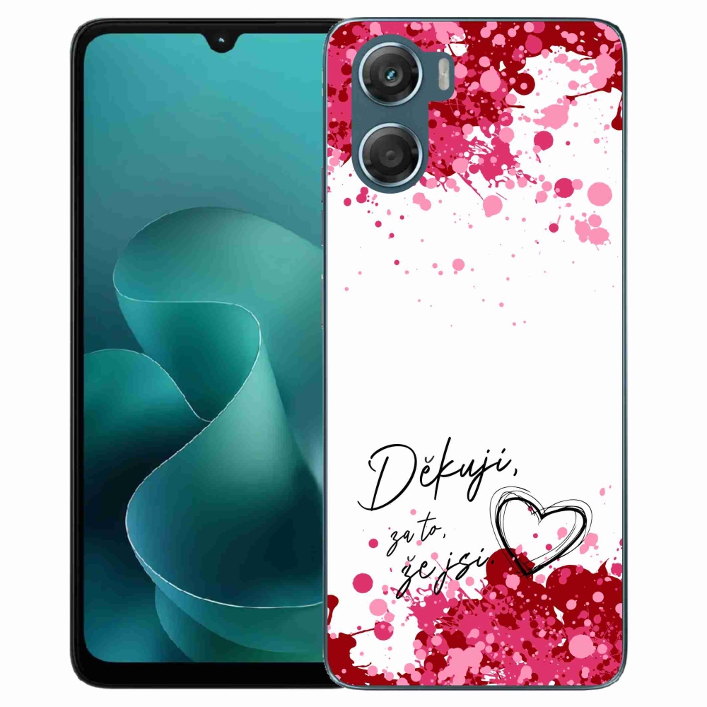 Gelový kryt mmCase na Motorola G06/G06 Power - zamilovaný text 2 bílé pozadí
