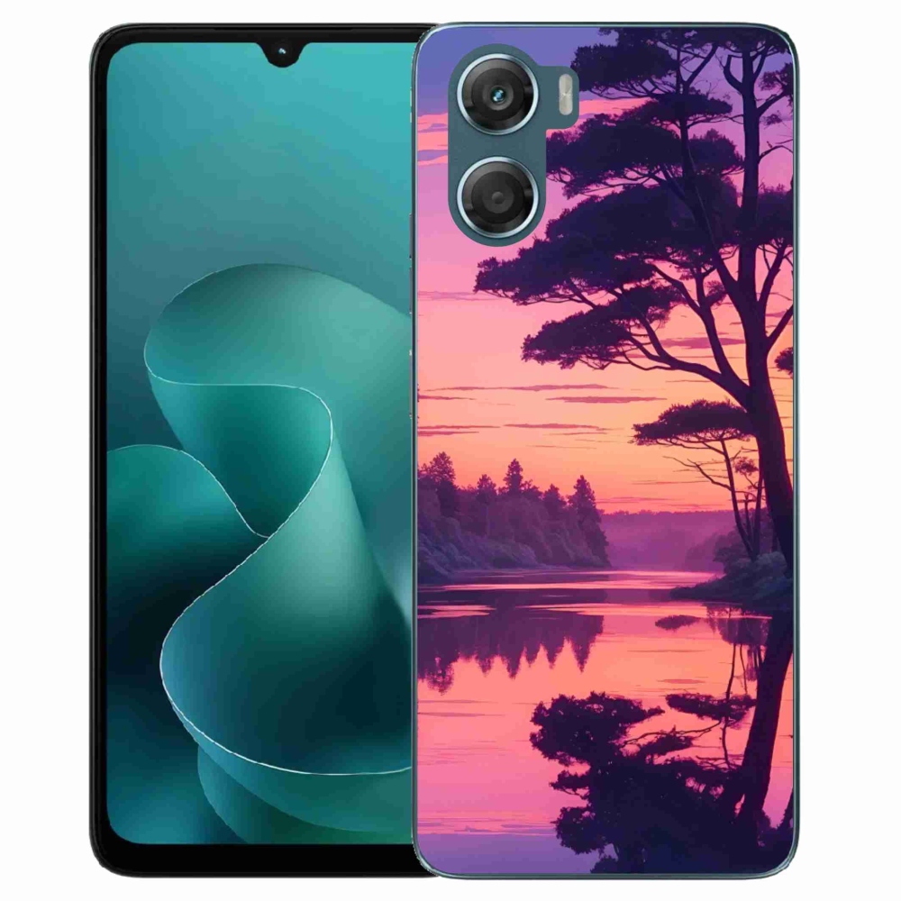 Gelový kryt mmCase na Motorola G06/G06 Power - západ slunce nad jezerem