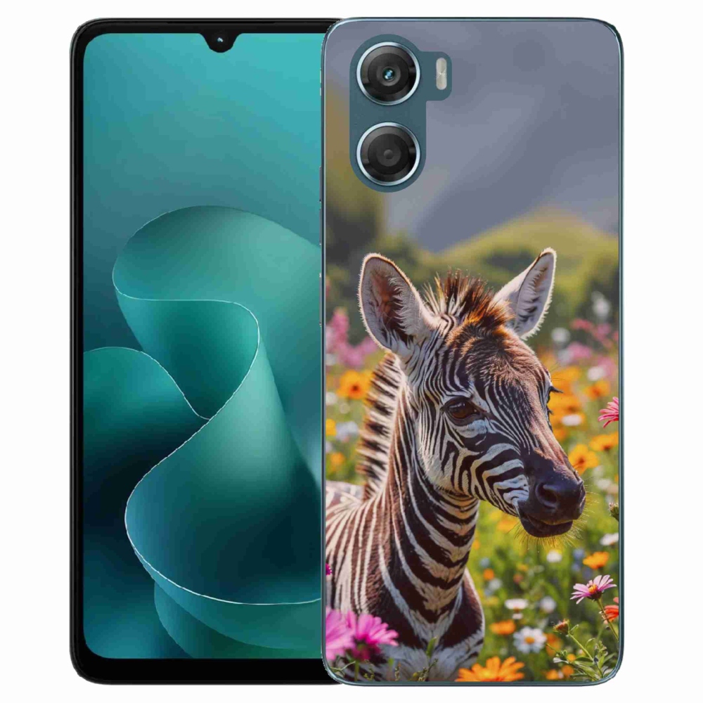Gelový kryt mmCase na Motorola G06/G06 Power - zebra na louce