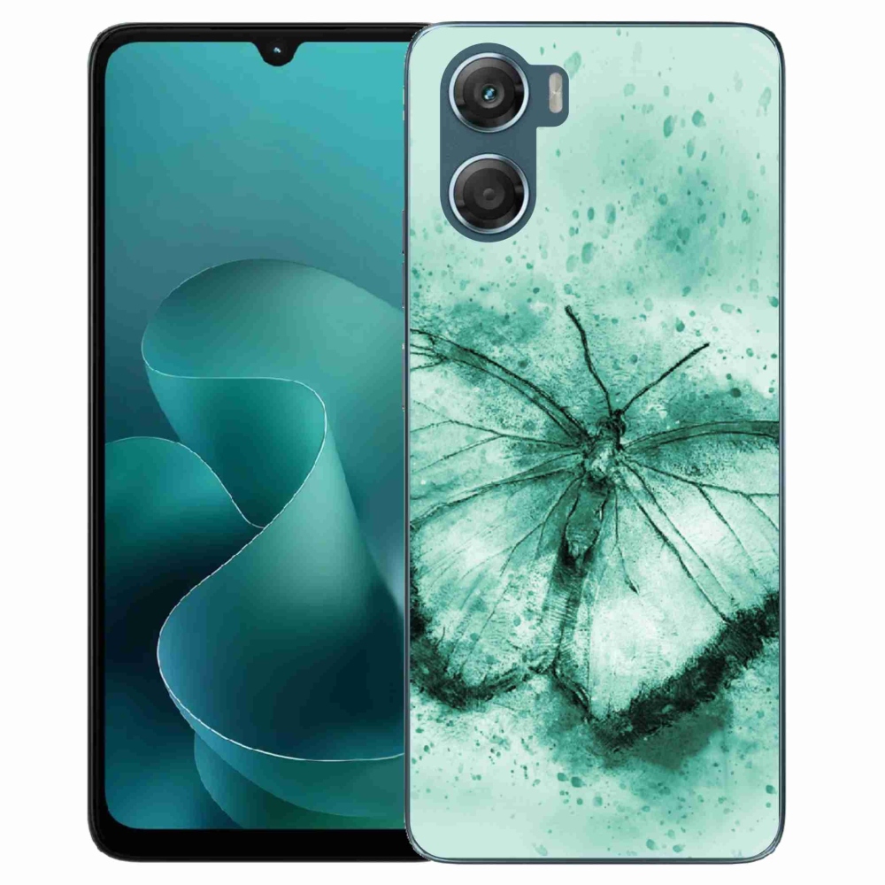 Gelový kryt mmCase na Motorola G06/G06 Power - zelený motýl