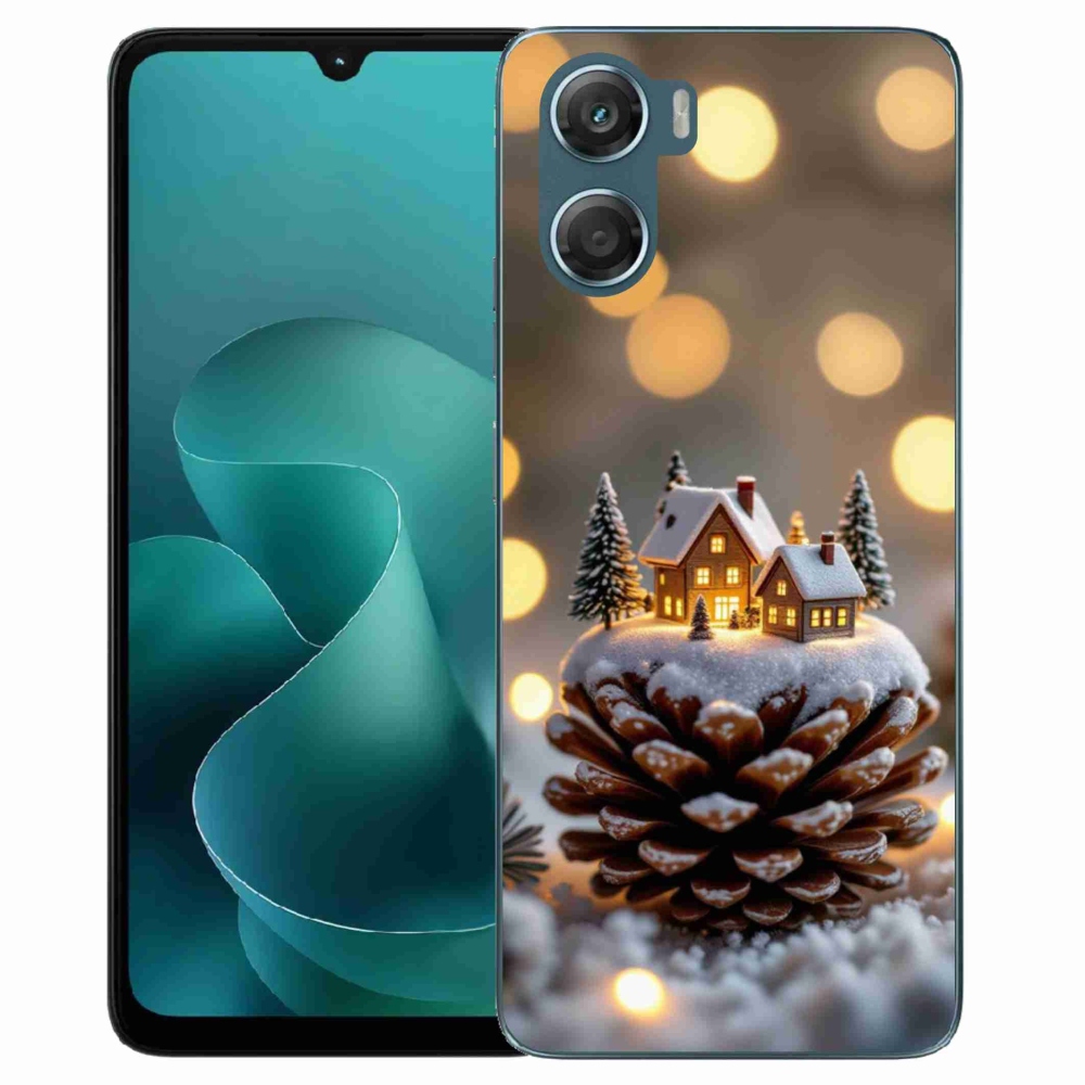 Gelový kryt mmCase na Motorola G06/G06 Power - zimní vesnička