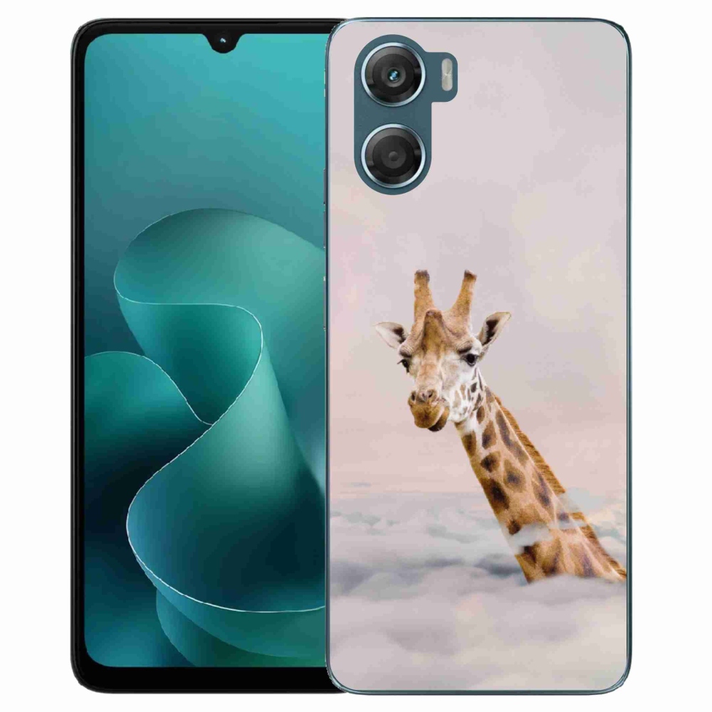 Gelový kryt mmCase na Motorola G06/G06 Power - žirafa v oblacích
