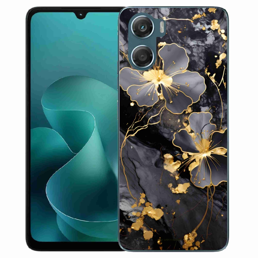 Gelový kryt mmCase na Motorola G06/G06 Power - zlaté květy