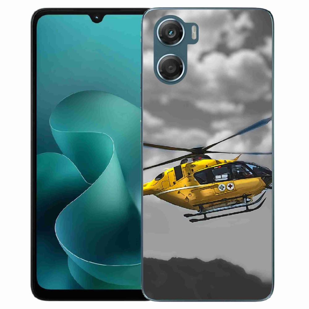 Gelový kryt mmCase na Motorola G06/G06 Power - žlutá helikoptéra