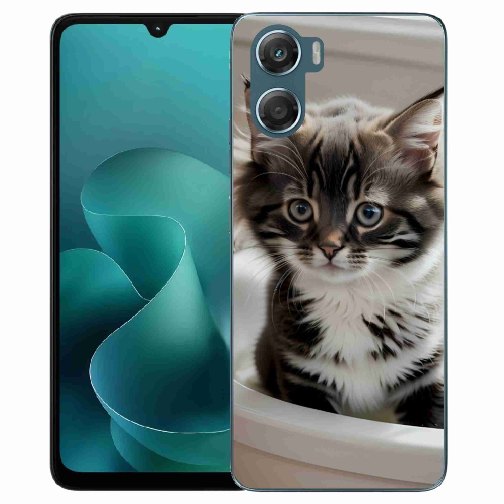 Gelový kryt mmCase na Motorola G06/G06 Power - zvědavé kotě