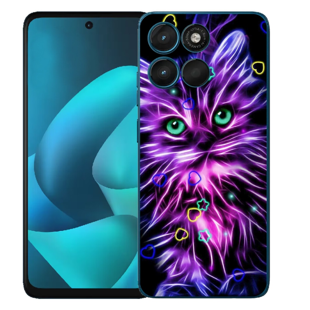 Gelový kryt mmCase na Motorola Moto G57 Power - abstraktní kočka