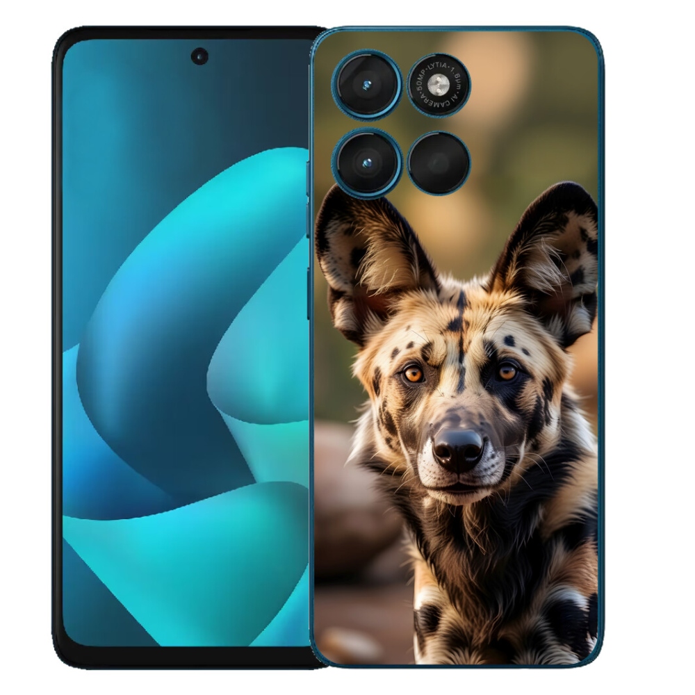 Gelový kryt mmCase na Motorola Moto G57 Power - africký divoký pes