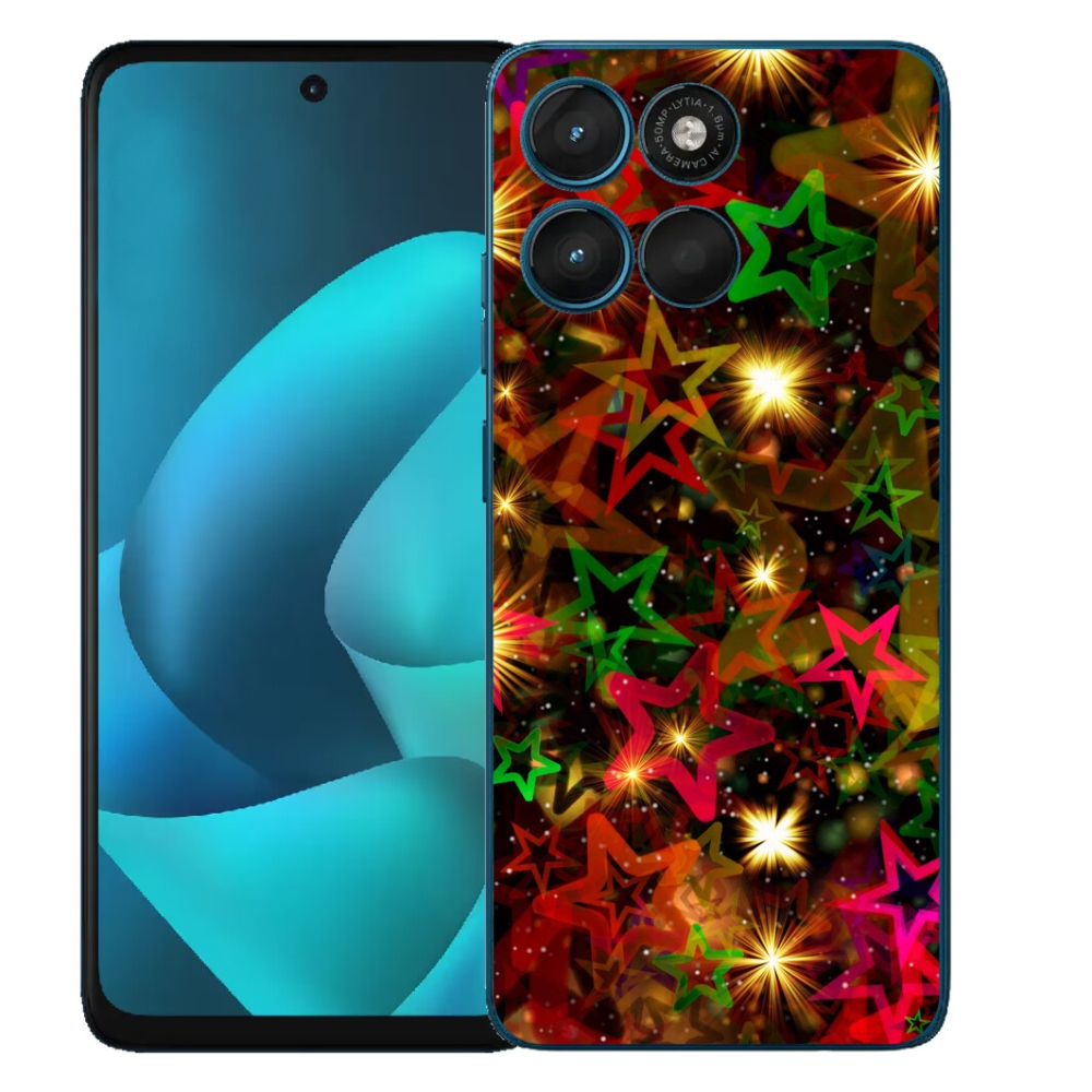 Gelový kryt mmCase na Motorola Moto G57 Power - barevné hvězdičky