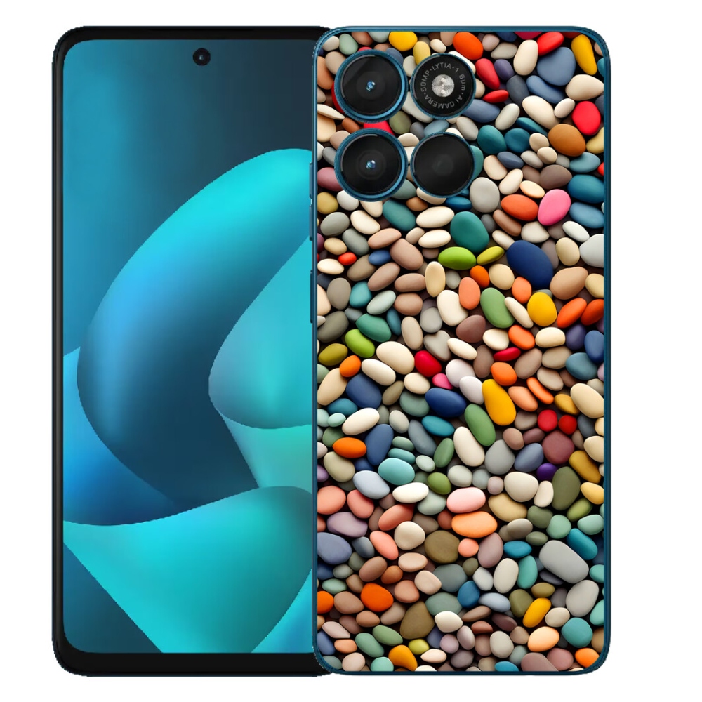 Gelový kryt mmCase na Motorola Moto G57 Power - barevné kamínky 2