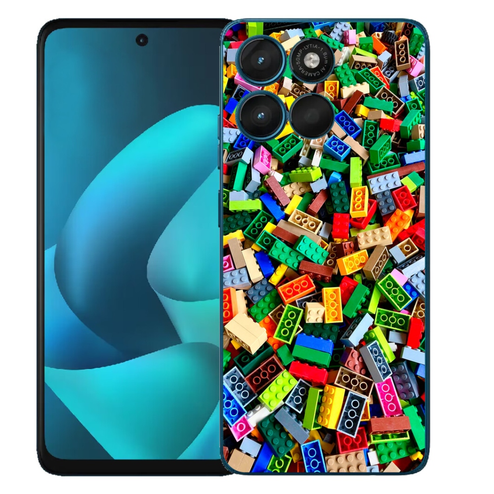 Gelový kryt mmCase na Motorola Moto G57 Power - barevné stavební kostky