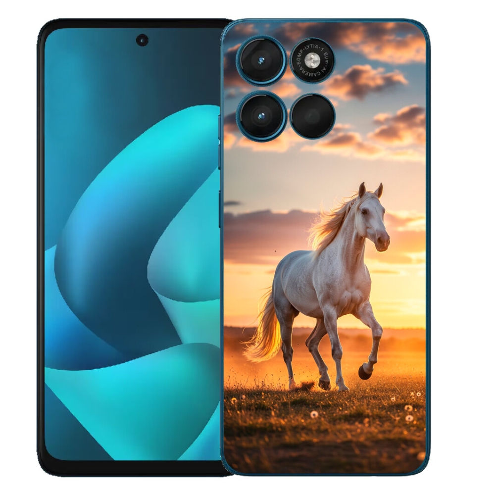 Gelový kryt mmCase na Motorola Moto G57 Power - běžící bílý kůň 2