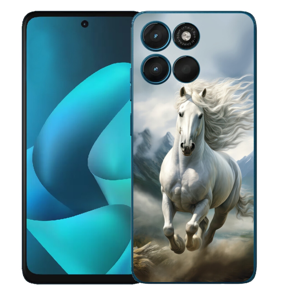 Gelový kryt mmCase na Motorola Moto G57 Power - běžící bílý kůň 3