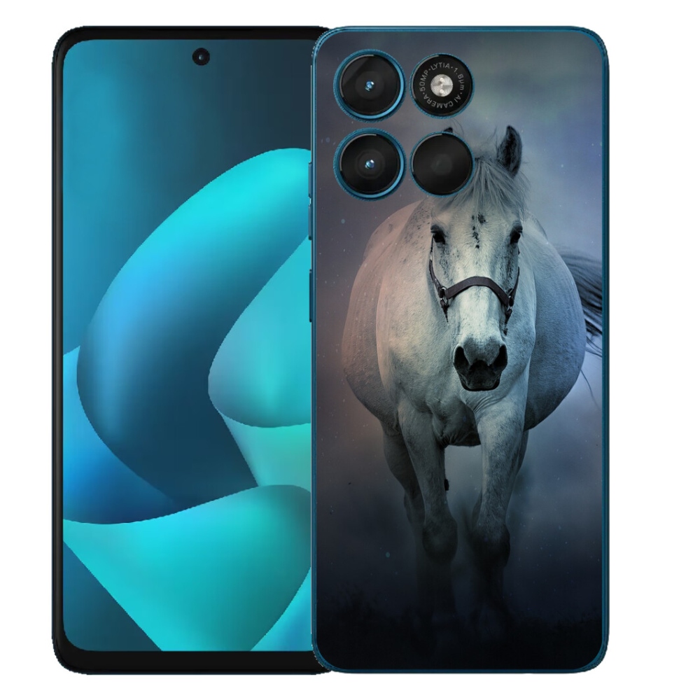 Gelový kryt mmCase na Motorola Moto G57 Power - běžící bílý kůň